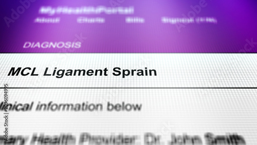 Photos Generic Health Portal with Leg Health Problem Diagnosis - MCL Ligament Sprain