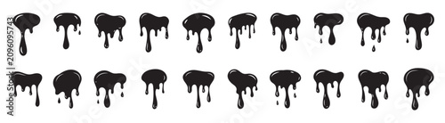Fotografija Ink drip and blob paint, splatter and splash set