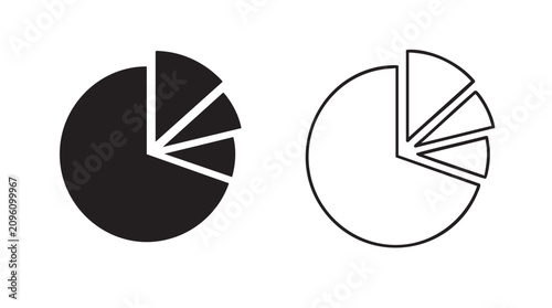 Foto pie chart with multiple segments in black and white featuring graphic, design