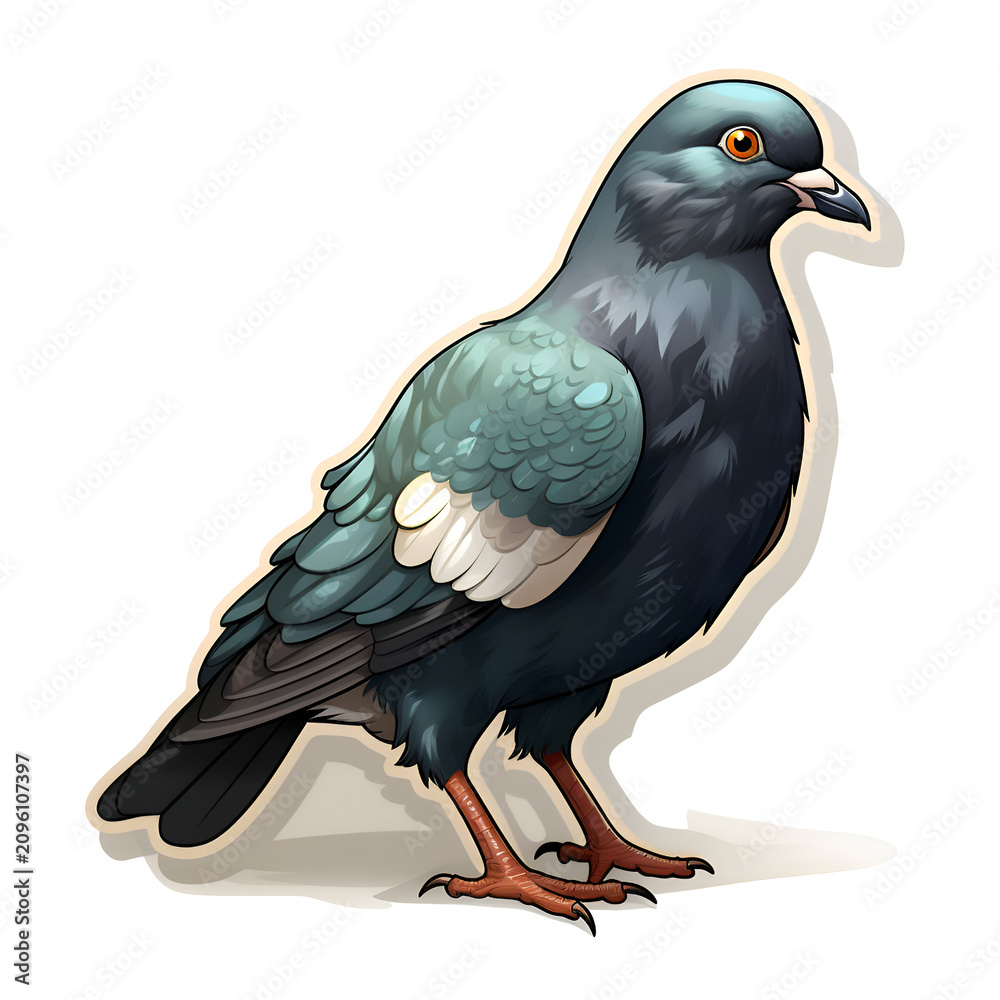 Fototapeta premium Stunning Teal Pigeon. Detailed Illustration of a Bird