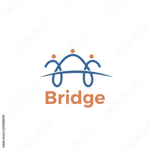 Human bridge community logo design