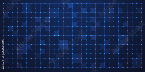 Grid hud background for tech game Digital and ai science screen. Cross spaceship rhombus for blue fui pattern and interface military 3d. Grid pixel split for tech blueprint Scan and game line mesh.