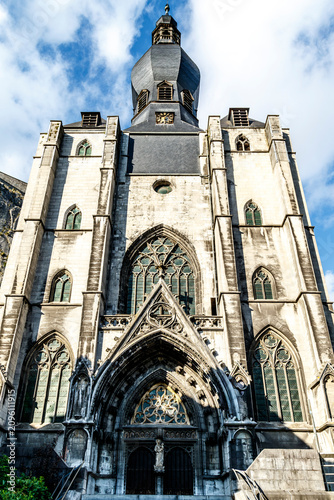 Exterior of Collegiate Church of Our Lady of Dinant, Dinant, Wallonia,  Belgium, Europe
