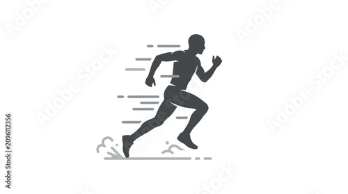 Foto Man Running Fast in Motion Blur.