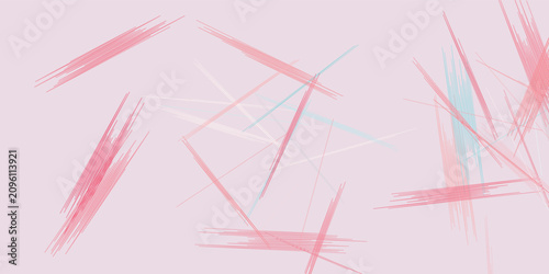 Cuadro en lienzo abstract geometric shapes in pastel pink red and blue on pale background modern