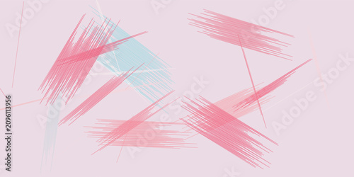 Photos abstract digital art with pink and light blue geometric lines and shapes on soft