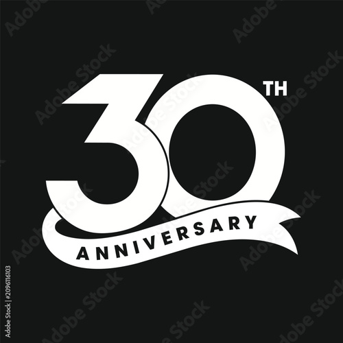 Cuadro en lienzo 30th Anniversary Logo with Ribbon Emblem