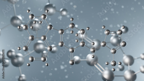 Quadro em tela cilansetron molecular structure, 3d model molecule, antiserotonergic agent struc