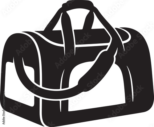 Soft Pet Carrier Bag Black Silhouette Isolated on White Background