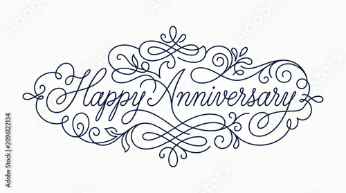 Elegant Happy Anniversary Greeting Card Design.
