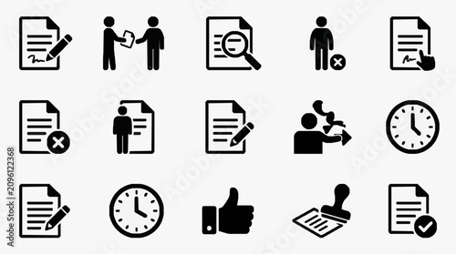 Konstfotografi Icon Set Showing Workflow and Productivity Metrics.