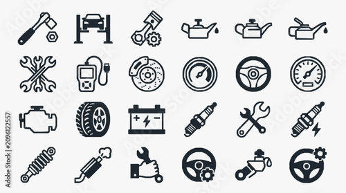 Bild auf Leinwand Iconic Vehicle Maintenance and Automotive Tools.