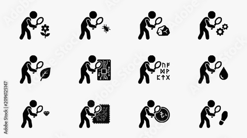 Foto Illustrated Daily Workplace Tasks Icons.