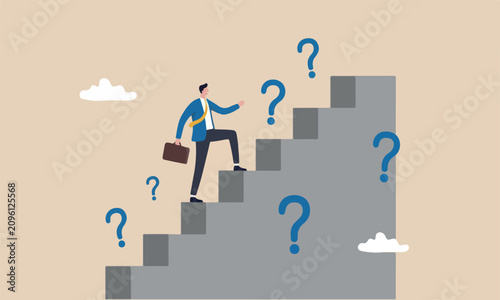 goal, big step for career or adversity concept, businessman trying hard with full effort to climb up big ladder or stairway