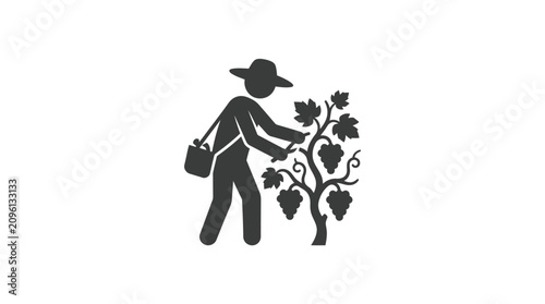 Bild auf Leinwand Man watering plant with a bucket.