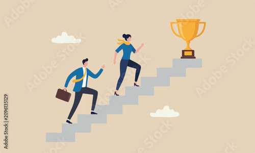 Fotografie Business competition success, rivalry or conflict, contest or challenge to achie