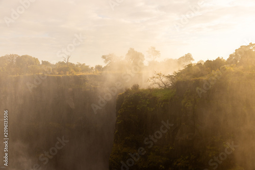 sunrise over Victoria Falls from the Zimbabwe side, Zimbabwe, Africa