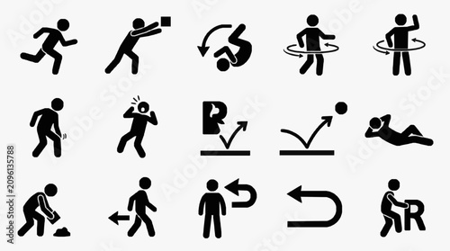 Illustrated Sports Action Postures.