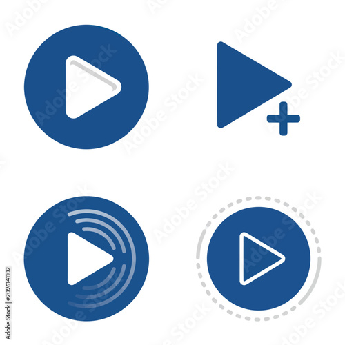 Quadro su tela Play button icons for media control.