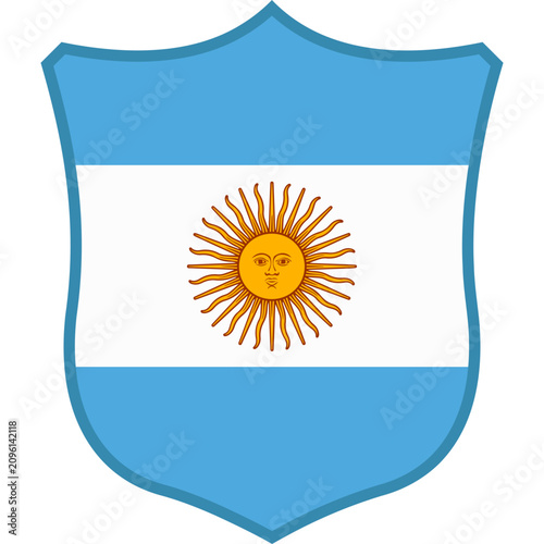Fotografi Argentina Football Shield Flag Vector Illustration