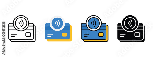 Obraz na płótnie Smart Card Payment Icon for Secure Contactless Banking and Business Transactions