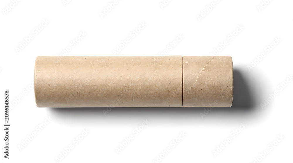 Fototapeta premium Brown cardboard tube packaging material.