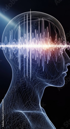Conceptual Illustration of Human Brain Activity and Cognitive Processes.