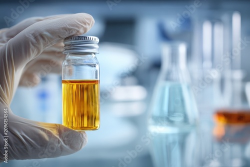 Precise oil sample handling in a clean industrial laboratory setting