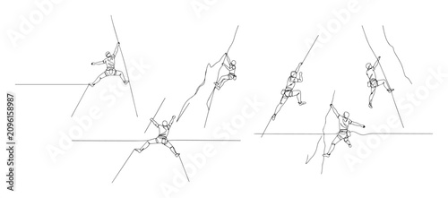 Konstfotografi man climbing vertical wall in motion sequence