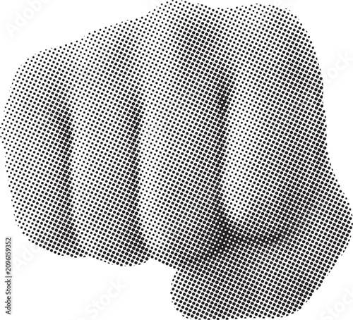 Fotografie Vintage halftone style illustration of a clenched fist