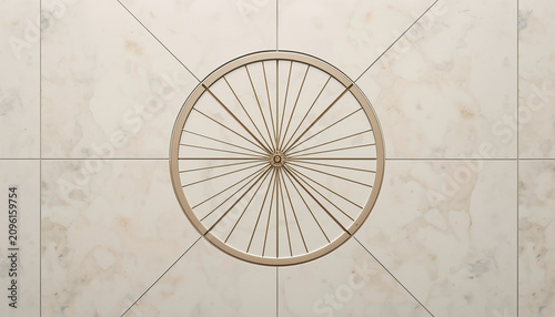 Ai generative, bicycle wheel in the street