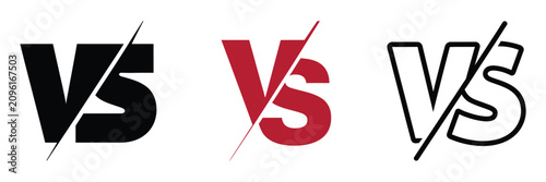 Foto Versus VS icon collection featuring bold typography and dynamic symbols represen