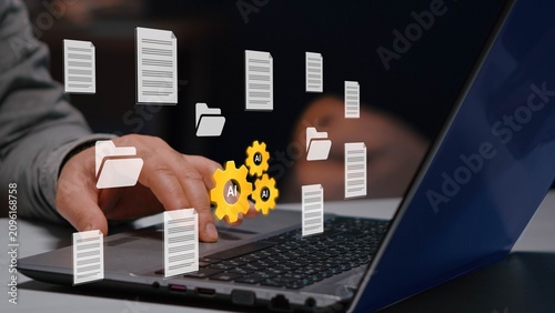 фотографія AI-powered document processing to classify, organize, and automate digital files