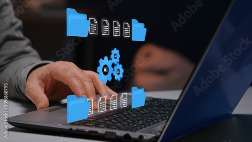 фотографія AI-powered document processing to classify, organize, and automate digital files