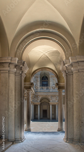 Perspective view of Palazzo Marino, the seat of the Municipality of Milan.