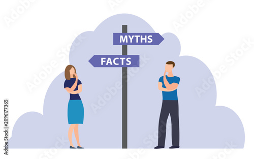 Foto Fact vs Myth, truth or false information