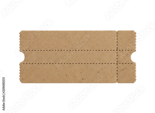 brown cardboard ticket