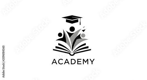 Graduation Cap on Open Book Logo.