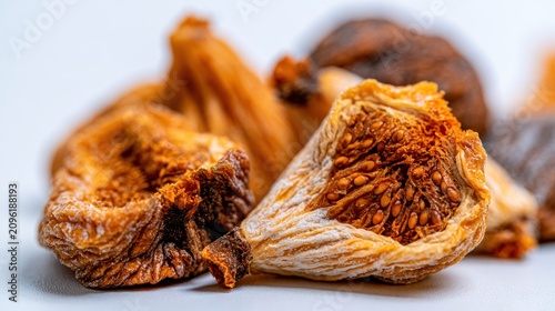 Natural dried figs isolated on a white background