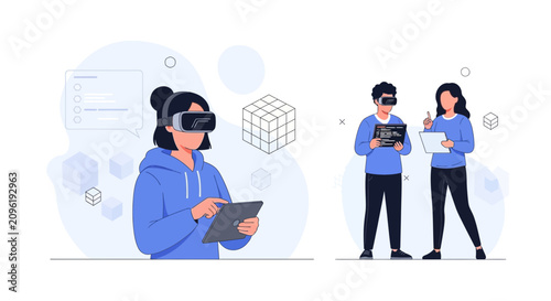 People Using Virtual Reality Technology for Gaming, Education, and Development