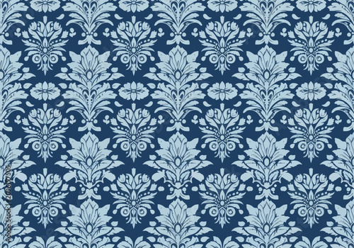 Luxury Classic Damask Pattern with Seamless Repeat Design
