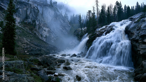 amazing river waterfall in the wilderness