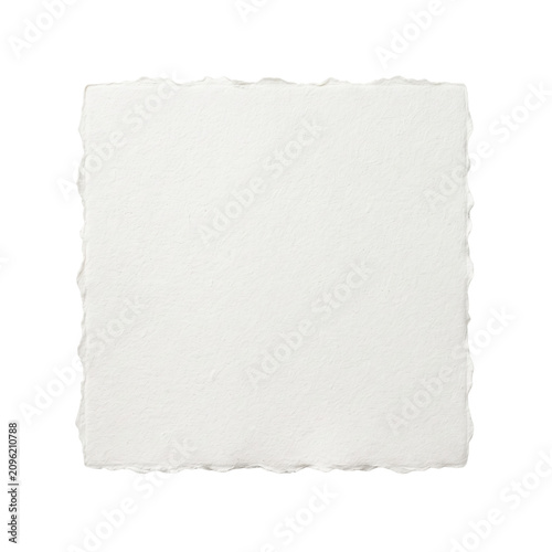 Foto Blank square handmade paper with rough deckle edges
