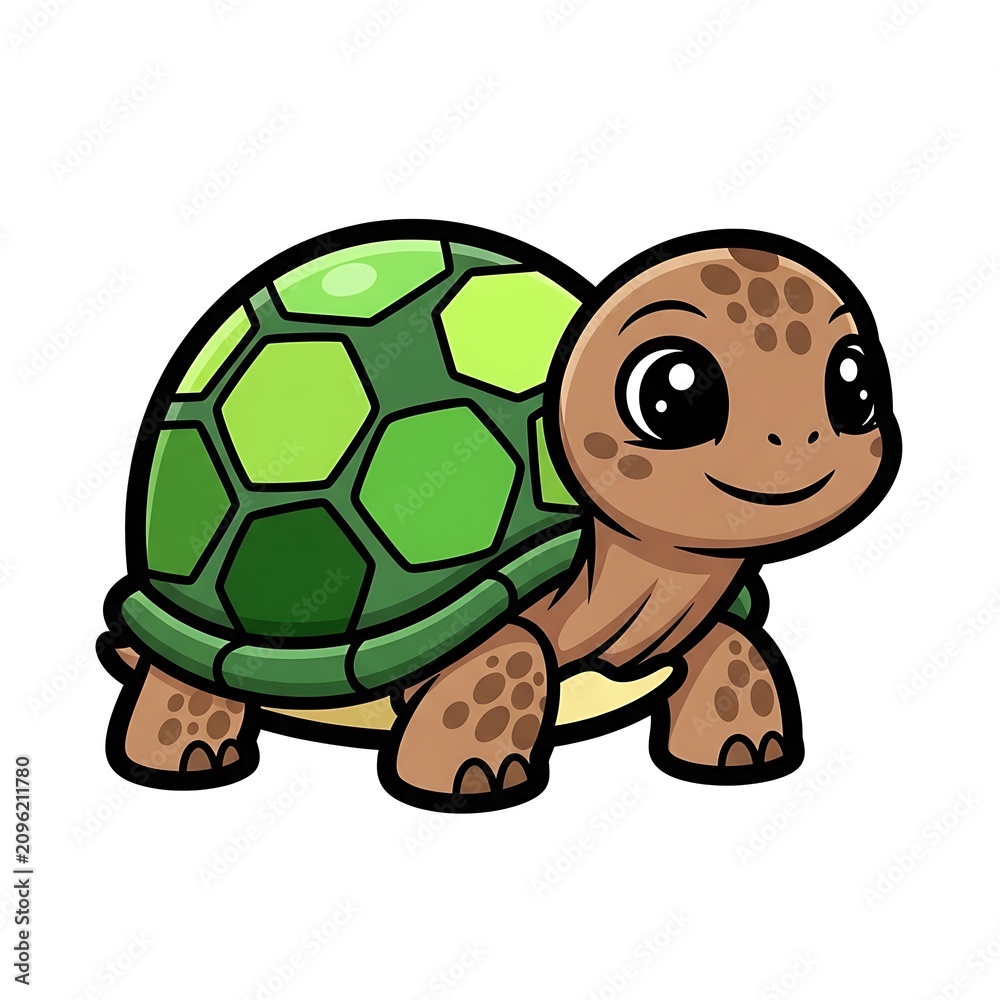 Obraz premium Happy cartoon sloth holding green leaves bundle.