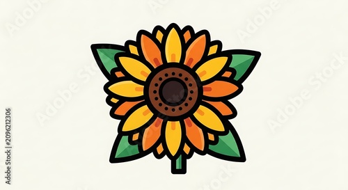 Vibrant sunflower graphic illustration vector.