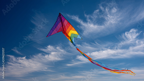 colourful kite flying on the sky