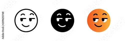 Cuadro en lienzo smirking emoji emoticon face looking to the side