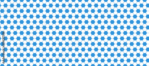Quadro su tela Soccer honeycomb ball and seamless pattern hexagon net with mesh blue