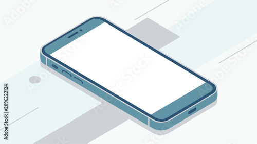 A smartphone lies on a surface with a blue case and white screen