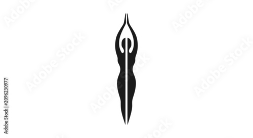 Fotografie A minimalist black silhouette of a person in a meditative yoga pose